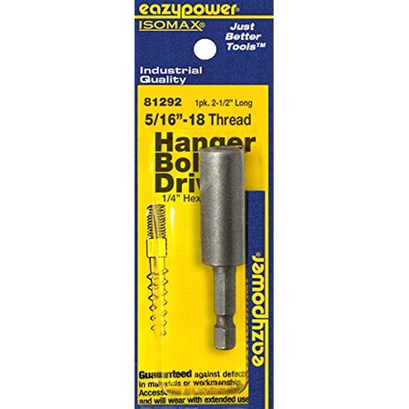 Eazypower 81292 5/16" -18 Thread Hanger Bolt Driver (1 Pack) 81292
